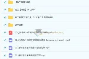 高途姜停停 2026届高二物理2024 – 2025寒假班