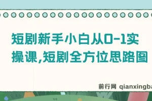 短剧新手小白从0-1实操课：全方位思路指南