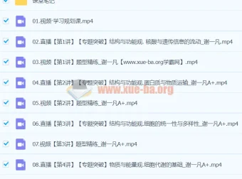 2024高三高考生物谢一凡A+寒假班课程