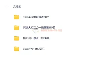 北大英语娘娘：语法+核心词汇暴涨计划+英语大招+16000词汇课程