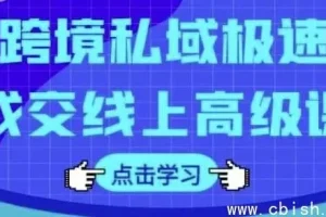 跨境私域极速成交线上高级课：全面掌握跨境电商私域运营