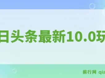 今日头条最新10.0玩法：新手轻松矩阵日入2000+项目介绍