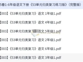 25春1 – 6年级人教版语文下册《53单元归类复习练习版》（完整版）