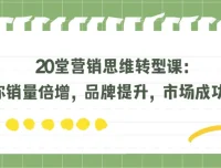 20堂营销思维转型课：实现销量倍增、品牌提升与市场突围！
