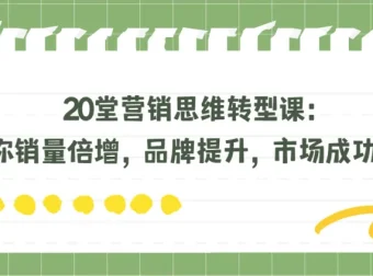 20堂营销思维转型课：实现销量倍增、品牌提升与市场突围！