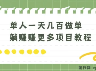 老万单人一天几百做单躺赚项目教程