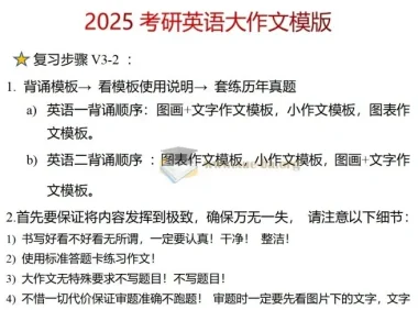 2025考研英语一、二大小作文万能模板（32页PDF文档）