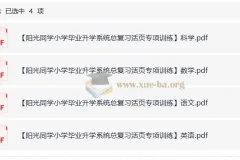 阳光同学小学毕业升学系统：小升初总复习活页专项训练