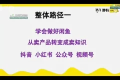 闲鱼无货源电商实战课程：零基础到月入1.5万