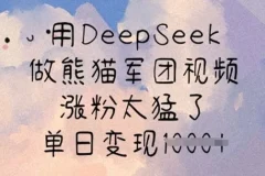 DeepSeek熊猫军团视频制作课：涨粉变现秘籍