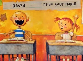 英语儿童绘本故事《大卫上学去》PPT：大卫·香农经典之作