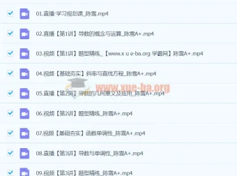 2024高二数学陈雪A+寒假班课程