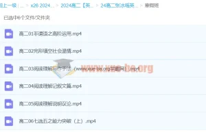 2024张冰瑶高二英语寒假班课程