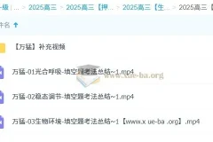 万猛 2025 高三高考生物冲刺班（更新中）