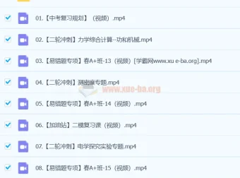 谭清军2024初三中考物理春季班（下）视频课程