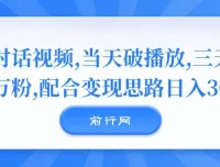 对话视频制作与变现课程：实现快速涨粉与收益