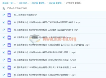 2024 高三高考张鹏生物二轮寒假班课程