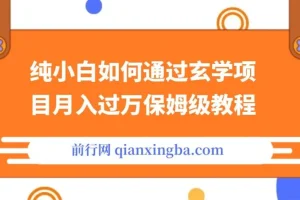 纯小白小红书玄学项目月入过万保姆级教程