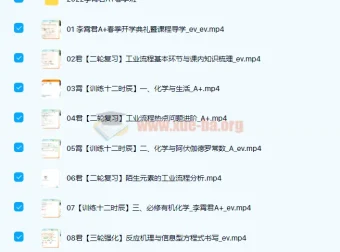 2022高三高考化学李霄君A+班春季班课程