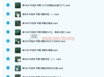 林祖荣、张超主讲：高一生物必修1必修2同步基础课程98讲合集