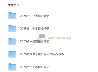 2025张雪峰初中语文数学英语物理化学提分笔记