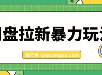 全网首发网盘拉新暴力玩法课程：操作简单，会录屏即可赚钱