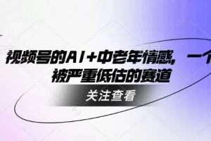 视频号：利用AI制作中老年情感视频