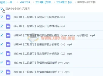 2024高三高考生物徐京生物寒假班课程