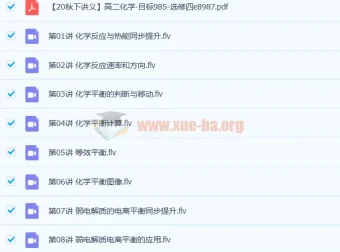 郑瑞高二化学秋季直播班（2020秋 – 目标985）16讲完结带讲义