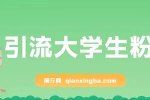 免费资料引流大学生粉：一部手机实现日入300+的蓝海项目