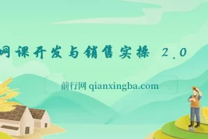 网课开发与销售实操课程 2.0