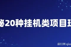 揭秘20种挂机类网创项目玩法：小白轻松上手，日入潜力可观