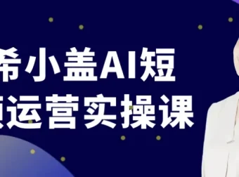 南希小盖AI短视频运营实操课：巧用AI打造吸睛短视频