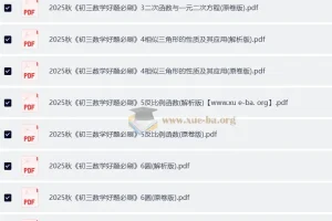 2025秋 初中数学《好题必刷》9年级