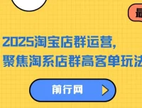 2023 – 2025淘宝店群运营课程：聚焦淘系店群高客单玩法，掌握全周期运营打法