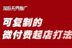 淘宝微付费起店打法：可轻松复制的店铺运营课程