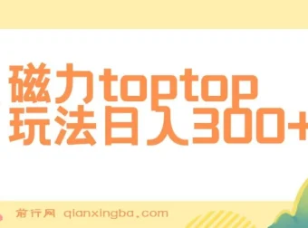 磁力toptop玩法课程：轻松上手，实现日入300+