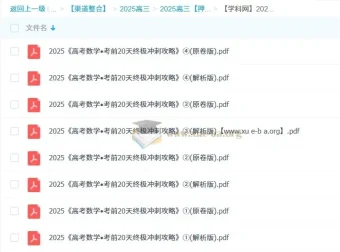 2025高考数学考前20天终极冲刺攻略1 – 4辑（学科网）