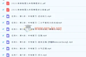 柴森2021年九年级物理寒假班（初三中考物理）8讲带讲义完结