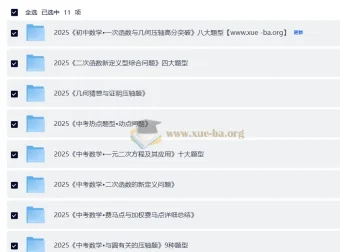 2025年中考数学题型解题分类专题合集