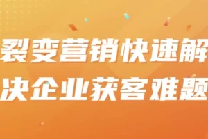 裂变营销课程：快速解决企业获客难题