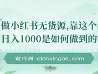 小红书无货源项目：靠精选品日入1000保姆级教学
