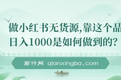 小红书无货源项目：靠精选品日入1000保姆级教学