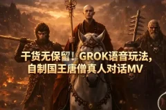 GROK语音玩法：自制国王与唐僧真人对话MV教程