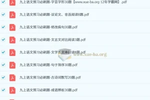 渊明老师初中语文新9年级暑假预习资料包