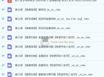 2024初三化学陈谭飞秋季下A+班课程视频+讲义