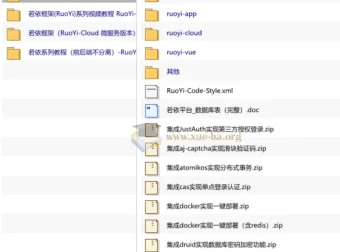 若依框架全套教程与插件集成包（前后端分离/微服务/不分离三版本）
