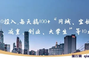 0成本实操：同城、宝妈、减重、创业、大学生等10大流量引流方法合集