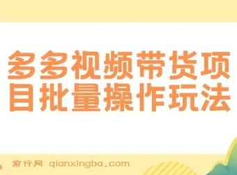 多多视频带货批量操作玩法，复制搬运实现月入过万