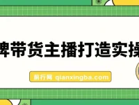 金牌带货主播打造实战课：从定位到话术，系统化复制高效主播能力（10节完整版）